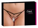 Cottelli LINGERIE - Seksowne Stringi Z Cieniutkich Paseczków I Srebrnych Dodatków M/L