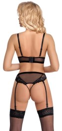 Cottelli LINGERIE - Koronkowy Biustonosz Z Pasem Do Pończoch Bez Krocza XL