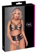 Cottelli LINGERIE - Seksowny Matowy Biustonosz I Wysokie Majtki Z Wycięciami M