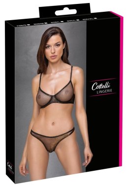 Cottelli LINGERIE - Seksowny Siateczkowy 2-Częściowy Komplecik Z Brokatem 80C/L