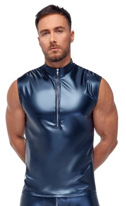 NEK - Seksowna Niebiesko-Metaliczna Koszulka Męska Bez Rękawów XL