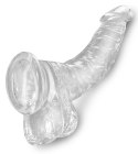 King Cock Clear - Realistyczne Zakrzywione Dildo Z Przyssawką Przezroczyste 19 CM