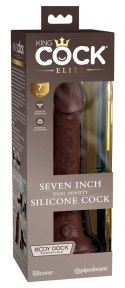 King Cock Elite - Realistyczne Silikonowe Dildo Z Przyssawką 18 CM Brązowy Kolor Skóry