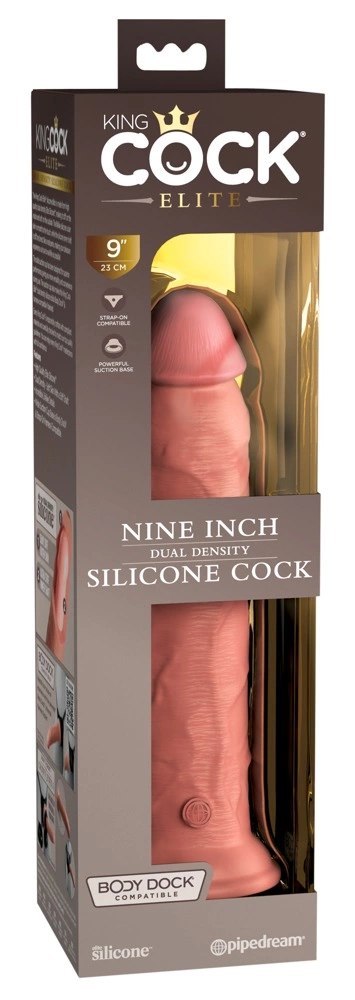 King Cock Elite - Realistyczne Silikonowe Dildo Z Przyssawką 23 CM Jasny Kolor Skóry