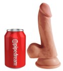 King Cock Plus - Realistyczne Dildo Z Jądrami I Przyssawką 17 CM Ciemny Kolor Skóry