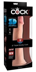 King Cock Plus - Realistyczne Naturalne Dildo Z Przyssawką 23 CM Jasny Kolor Skóry