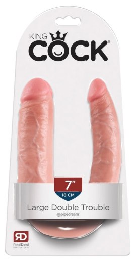 King Cock - Podwójne Realistyczne Dildo 43 CM Jasny Kolor Skóry