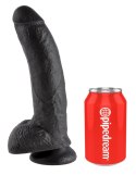 King Cock - Realistyczne Dildo Z Żołędziem Jądrami I Żyłkami 23 CM Czarny