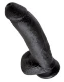 King Cock - Realistyczne Dildo Z Żołędziem Jądrami I Żyłkami 23 CM Czarny