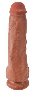 King Cock - Realistyczne Dildo Z Żołędziem Jądrami I Żyłkami 28 CM Ciemny Kolor Skóry