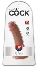 King Cock - Realistyczne Dildo Z Żyłkami I Przyssawką 15 CM Ciemny Kolor Skóry