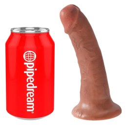 King Cock - Realistyczne Dildo Z Żyłkami I Przyssawką 15 CM Ciemny Kolor Skóry