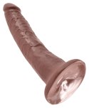 King Cock - Realistyczne Dildo Z Żyłkami I Przyssawką 18 CM Brązowy Kolor Skóry