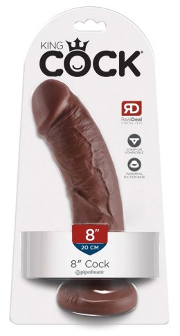 King Cock - Realistyczne Dildo Z Żyłkami I Przyssawką 20 CM Ciemny Kolor Skóry