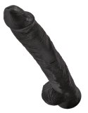 King Cock - Realistyczne Duże Dildo Z Przyssawką 36 CM Czarny