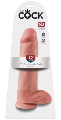 King Cock - Realistyczne Dildo Z Jądrami Cieliste 30 CM