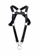 DNGEON Cross Cockring Harness Black