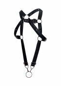 DNGEON Cross Cockring Harness Black