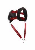 DNGEON Top Cockring Harness Red