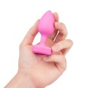 Zdalnie sterowany plug analny - B-Vibe Vibrating Heart Plug S/M Pink