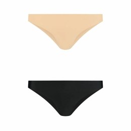 Niewidzialne stringi - Bye Bra Invisible Brazilian Nude + Black XXL