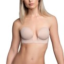 Biustonosz ze skrzydełkami - Bye Bra Seamless U-Style Bra Miseczka D Nude