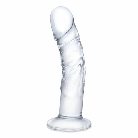 Szklane dildo - Glas Curved Realistic with Veins