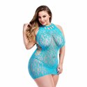 Mini sukienka - Lapdance Leopard Lace Mini Dress Blue Plus