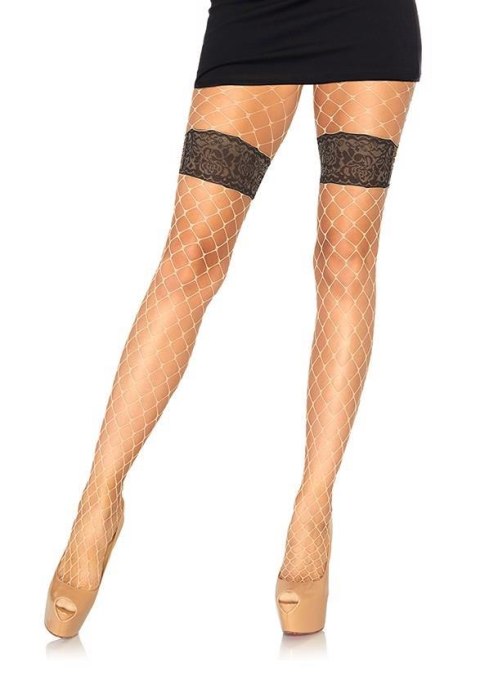 Diamond net tights w. floral Nude