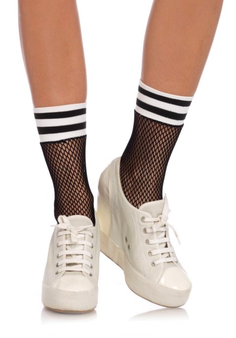 Fishnet athletic anklets Black