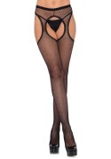 Fishnet suspender hose Black