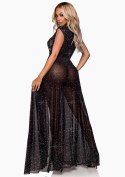 Floor length sheer robe Black