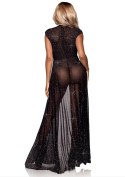 Floor length sheer robe Black