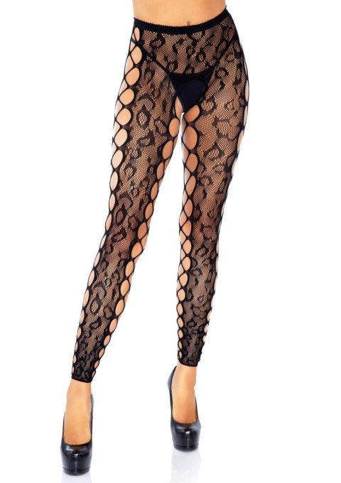 Footless Crotchless Tights Black