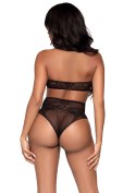 Halter crop top & thong panty Black