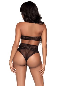 Halter crop top & thong panty Black