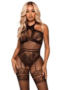 Net halter bodystocking Black