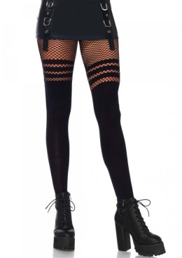 Pantyhose With Fishnet Stripes Black