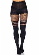 Pantyhose With Fishnet Stripes Black