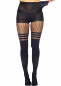 Pantyhose With Fishnet Stripes Black