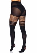 Pantyhose With Fishnet Stripes Black