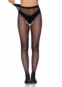 Plus Size Crotchless Pantyhose Black