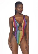 Rainbow fishnet bodysuit Multicolor