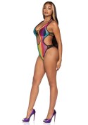 Rainbow fishnet bodysuit Multicolor