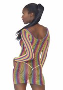 Rainbow fishnet mini dress Multicolor