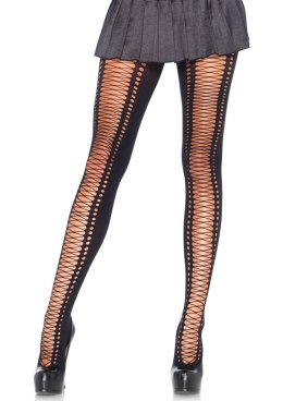 Spandex Lace Up Pantyhose Black