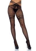 Wrap Around Crotchless Tights Black