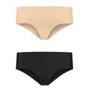 Niewidzialne majtki - Bye Bra Invisible Hipster (Nude & Black 2-Pack) XL