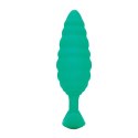 Plug analny wibrujący - B-Vibe Texture Plug Twist Green