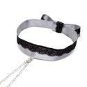 Obroża z zaciskami na sutki - Fifty Shades of Grey Play Nice Satin Collar & Nipple Clamps